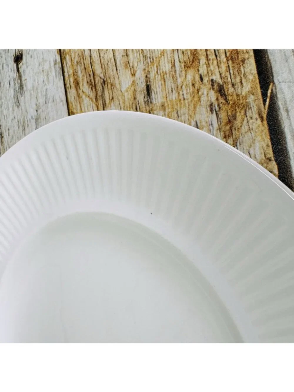 Johnson Brothers ATHENA White Ribbed Smooth England Ironstone Dinner Plate Set 4